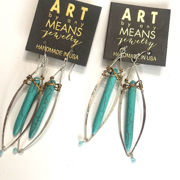 Turquoise Stalactite Earrings - Picture 6 of 9
